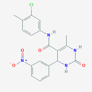 molecular formula C19H17ClN4O4 B4902742 N-(3-chloro-4-methylphenyl)-6-methyl-4-(3-nitrophenyl)-2-oxo-1,2,3,4-tetrahydropyrimidine-5-carboxamide 