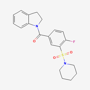 1-[4-fluoro-3-(1-piperidinylsulfonyl)benzoyl]indoline