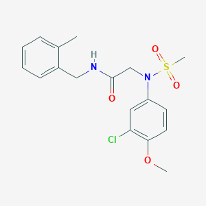 molecular formula C18H21ClN2O4S B4902829 2-(3-chloro-4-methoxy-N-methylsulfonylanilino)-N-[(2-methylphenyl)methyl]acetamide CAS No. 6395-94-4