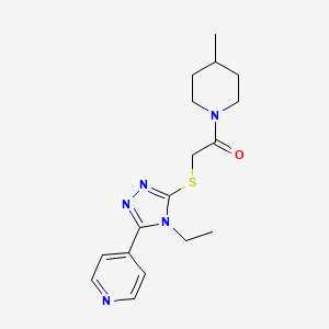 molecular formula C17H23N5OS B4902839 4-(4-ethyl-5-{[2-(4-methyl-1-piperidinyl)-2-oxoethyl]thio}-4H-1,2,4-triazol-3-yl)pyridine 