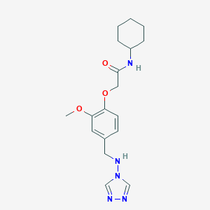 molecular formula C18H25N5O3 B490284 N-cyclohexyl-2-{2-methoxy-4-[(4H-1,2,4-triazol-4-ylamino)methyl]phenoxy}acetamide CAS No. 708998-19-0