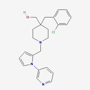 molecular formula C23H26ClN3O B4902854 (4-(2-chlorobenzyl)-1-{[1-(3-pyridinyl)-1H-pyrrol-2-yl]methyl}-4-piperidinyl)methanol 