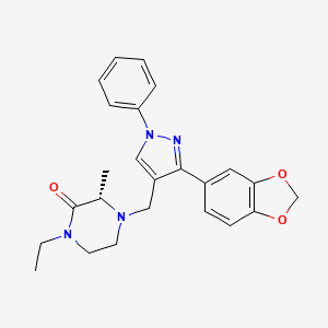 molecular formula C24H26N4O3 B4902874 (3S)-4-[[3-(1,3-benzodioxol-5-yl)-1-phenylpyrazol-4-yl]methyl]-1-ethyl-3-methylpiperazin-2-one 