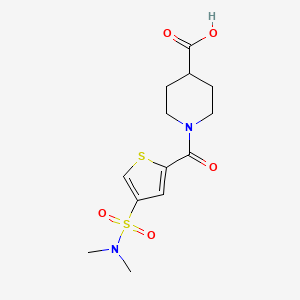 1-[4-(Dimethylsulfamoyl)thiophene-2-carbonyl]piperidine-4-carboxylic acid