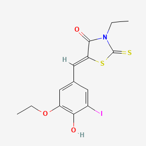 5-(3-ethoxy-4-hydroxy-5-iodobenzylidene)-3-ethyl-2-thioxo-1,3-thiazolidin-4-one