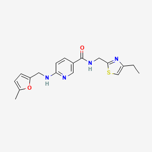 N-[(4-ethyl-1,3-thiazol-2-yl)methyl]-6-[(5-methylfuran-2-yl)methylamino]pyridine-3-carboxamide