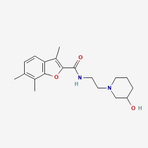 molecular formula C19H26N2O3 B4902964 N-[2-(3-hydroxy-1-piperidinyl)ethyl]-3,6,7-trimethyl-1-benzofuran-2-carboxamide 