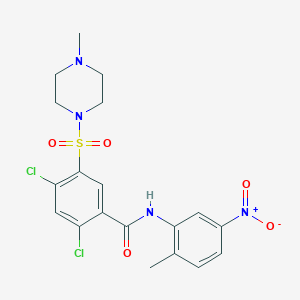 2,4-dichloro-N-(2-methyl-5-nitrophenyl)-5-[(4-methyl-1-piperazinyl)sulfonyl]benzamide