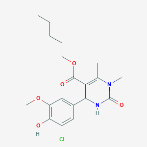 Pentyl 4-(3-chloro-4-hydroxy-5-methoxyphenyl)-1,6-dimethyl-2-oxo-1,2,3,4-tetrahydropyrimidine-5-carboxylate