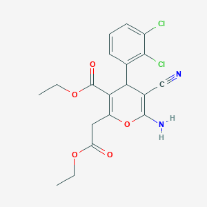 molecular formula C19H18Cl2N2O5 B4903101 ethyl 6-amino-5-cyano-4-(2,3-dichlorophenyl)-2-(2-ethoxy-2-oxoethyl)-4H-pyran-3-carboxylate 