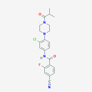 molecular formula C22H22ClFN4O2 B490318 N-[3-chloro-4-(4-isobutyryl-1-piperazinyl)phenyl]-4-cyano-2-fluorobenzamide CAS No. 672338-38-4