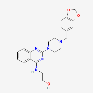 2-({2-[4-(1,3-benzodioxol-5-ylmethyl)-1-piperazinyl]-4-quinazolinyl}amino)ethanol