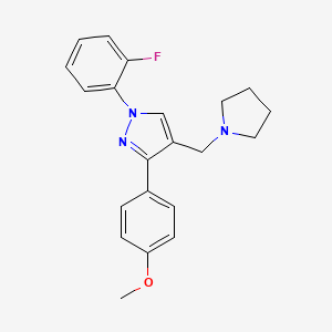 1-(2-fluorophenyl)-3-(4-methoxyphenyl)-4-(1-pyrrolidinylmethyl)-1H-pyrazole