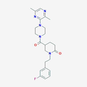 5-{[4-(3,6-dimethyl-2-pyrazinyl)-1-piperazinyl]carbonyl}-1-[2-(3-fluorophenyl)ethyl]-2-piperidinone