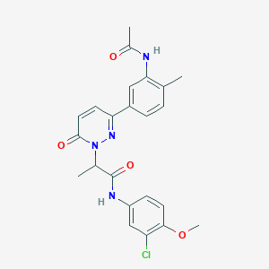 molecular formula C23H23ClN4O4 B4903261 2-{3-[3-(acetylamino)-4-methylphenyl]-6-oxopyridazin-1(6H)-yl}-N-(3-chloro-4-methoxyphenyl)propanamide 