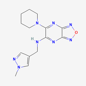 molecular formula C14H18N8O B4903298 N-[(1-methylpyrazol-4-yl)methyl]-5-piperidin-1-yl-[1,2,5]oxadiazolo[3,4-b]pyrazin-6-amine 