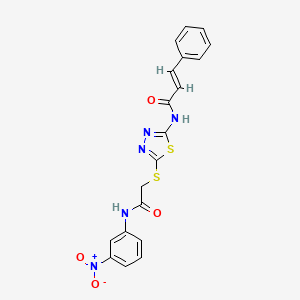 (E)-N-[5-[2-(3-nitroanilino)-2-oxoethyl]sulfanyl-1,3,4-thiadiazol-2-yl]-3-phenylprop-2-enamide