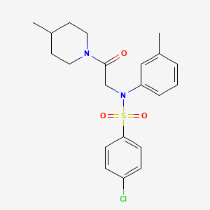 molecular formula C21H25ClN2O3S B4903318 4-chloro-N-(3-methylphenyl)-N-[2-(4-methyl-1-piperidinyl)-2-oxoethyl]benzenesulfonamide CAS No. 5477-08-7