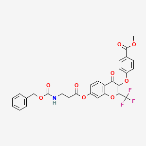 methyl 4-{[7-({N-[(benzyloxy)carbonyl]-beta-alanyl}oxy)-4-oxo-2-(trifluoromethyl)-4H-chromen-3-yl]oxy}benzoate