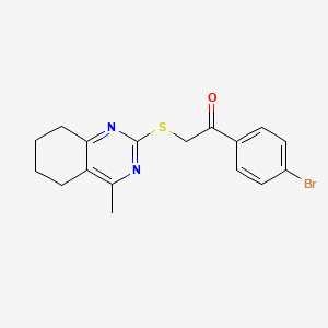 molecular formula C17H17BrN2OS B4903326 1-(4-bromophenyl)-2-[(4-methyl-5,6,7,8-tetrahydro-2-quinazolinyl)thio]ethanone 