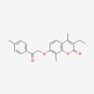 molecular formula C22H22O4 B4903359 3-ethyl-4,8-dimethyl-7-[2-(4-methylphenyl)-2-oxoethoxy]-2H-chromen-2-one 