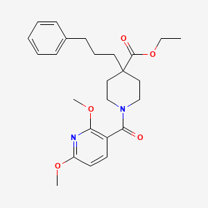 molecular formula C25H32N2O5 B4903366 ethyl 1-[(2,6-dimethoxy-3-pyridinyl)carbonyl]-4-(3-phenylpropyl)-4-piperidinecarboxylate 