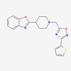 2-(1-{[3-(2-thienyl)-1,2,4-oxadiazol-5-yl]methyl}-4-piperidinyl)-1,3-benzoxazole