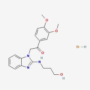 1-(3,4-dimethoxyphenyl)-2-{2-[(3-hydroxypropyl)amino]-1H-benzimidazol-1-yl}ethanone hydrobromide