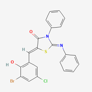 molecular formula C22H14BrClN2O2S B4903393 5-(3-bromo-5-chloro-2-hydroxybenzylidene)-3-phenyl-2-(phenylimino)-1,3-thiazolidin-4-one 