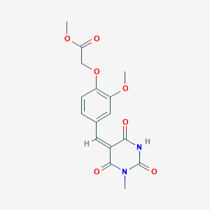 methyl {2-methoxy-4-[(E)-(1-methyl-2,4,6-trioxotetrahydropyrimidin-5(2H)-ylidene)methyl]phenoxy}acetate