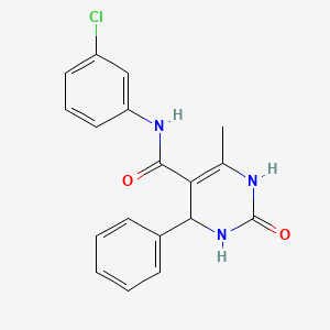 N-(3-chlorophenyl)-6-methyl-2-oxo-4-phenyl-1,2,3,4-tetrahydro-5-pyrimidinecarboxamide