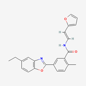 5-(5-ethyl-1,3-benzoxazol-2-yl)-N-[(E)-2-(furan-2-yl)ethenyl]-2-methylbenzamide