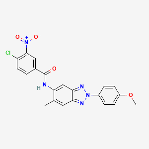 4-chloro-N-[2-(4-methoxyphenyl)-6-methyl-2H-1,2,3-benzotriazol-5-yl]-3-nitrobenzamide