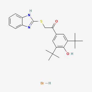 molecular formula C23H29BrN2O2S B4903485 2-(1H-benzimidazol-2-ylsulfanyl)-1-(3,5-ditert-butyl-4-hydroxyphenyl)ethanone;hydrobromide 