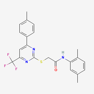 N-(2,5-dimethylphenyl)-2-{[4-(4-methylphenyl)-6-(trifluoromethyl)-2-pyrimidinyl]thio}acetamide