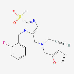 N-{[1-(2-fluorobenzyl)-2-(methylsulfonyl)-1H-imidazol-5-yl]methyl}-N-(2-furylmethyl)-2-propyn-1-amine