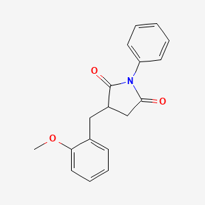 molecular formula C18H17NO3 B4903509 3-[(2-methoxyphenyl)methyl]-1-phenylpyrrolidine-2,5-dione 