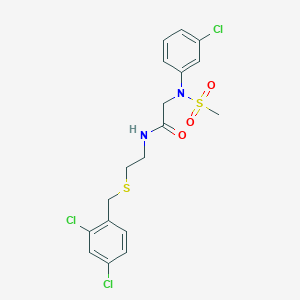 molecular formula C18H19Cl3N2O3S2 B4903517 2-(3-chloro-N-methylsulfonylanilino)-N-[2-[(2,4-dichlorophenyl)methylsulfanyl]ethyl]acetamide 