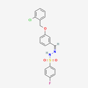 molecular formula C20H16ClFN2O3S B4903520 N'-{3-[(2-chlorobenzyl)oxy]benzylidene}-4-fluorobenzenesulfonohydrazide 