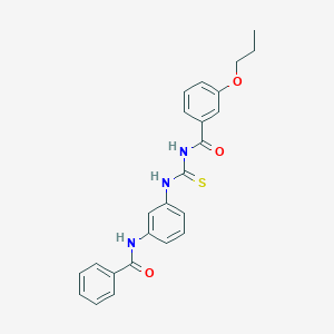 molecular formula C24H23N3O3S B4903555 N-({3-[(phenylcarbonyl)amino]phenyl}carbamothioyl)-3-propoxybenzamide 