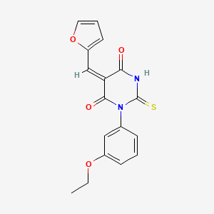 molecular formula C17H14N2O4S B4903567 1-(3-ethoxyphenyl)-5-(2-furylmethylene)-2-thioxodihydro-4,6(1H,5H)-pyrimidinedione 