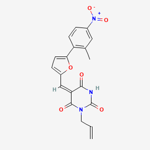 molecular formula C19H15N3O6 B4903576 1-allyl-5-{[5-(2-methyl-4-nitrophenyl)-2-furyl]methylene}-2,4,6(1H,3H,5H)-pyrimidinetrione 