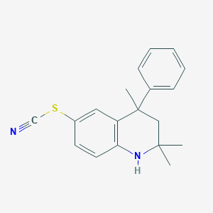 molecular formula C19H20N2S B4903606 2,2,4-trimethyl-4-phenyl-1,2,3,4-tetrahydro-6-quinolinyl thiocyanate 