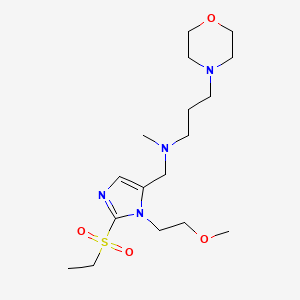 molecular formula C17H32N4O4S B4903635 N-{[2-(ethylsulfonyl)-1-(2-methoxyethyl)-1H-imidazol-5-yl]methyl}-N-methyl-3-(4-morpholinyl)-1-propanamine 