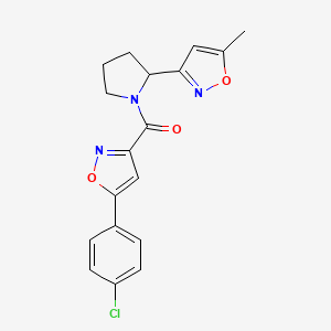 3-{1-[5-(4-Chlorophenyl)-1,2-oxazole-3-carbonyl]pyrrolidin-2-YL}-5-methyl-1,2-oxazole