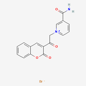 1-[2-Oxo-2-(2-oxochromen-3-yl)ethyl]pyridin-1-ium-3-carboxamide;bromide