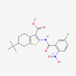 molecular formula C21H23ClN2O5S B4903664 Methyl 6-tert-butyl-2-{[(5-chloro-2-nitrophenyl)carbonyl]amino}-4,5,6,7-tetrahydro-1-benzothiophene-3-carboxylate 