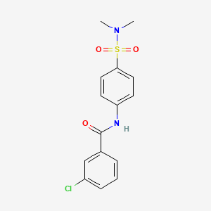 molecular formula C15H15ClN2O3S B4903694 3-chloro-N-[4-(dimethylsulfamoyl)phenyl]benzamide 