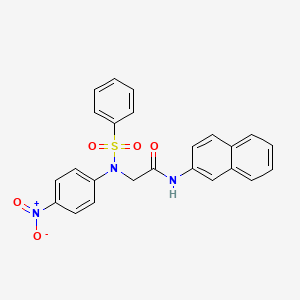 molecular formula C24H19N3O5S B4903702 N~1~-2-naphthyl-N~2~-(4-nitrophenyl)-N~2~-(phenylsulfonyl)glycinamide 