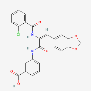 3-[[(E)-3-(1,3-benzodioxol-5-yl)-2-[(2-chlorobenzoyl)amino]prop-2-enoyl]amino]benzoic acid